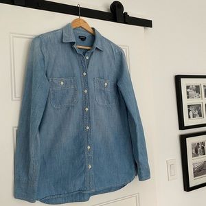 J. Crew denim shirt - like new - lightweight indigo blue